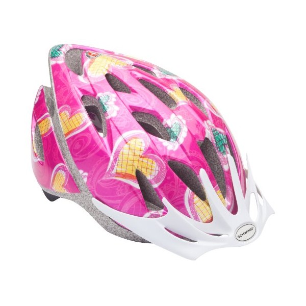 Schwinn Thrasher Bike Helmet, Lightweight Microshell Design, Child, Pink/Hearts