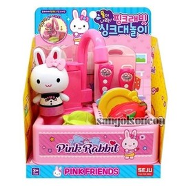 Pink Rabbit Sink Play Pink Rabbit Kitchen Play Toy Figure Mountain Boy Sink / 핑크래빗싱크대놀이 핑크래빗 주방 놀이 장난감 피규 산골소년 싱크대