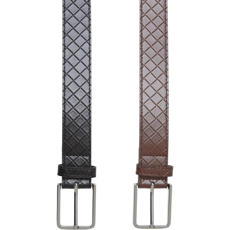 Urban Classics Men's Belt, Black/Silver+Brown/Silver