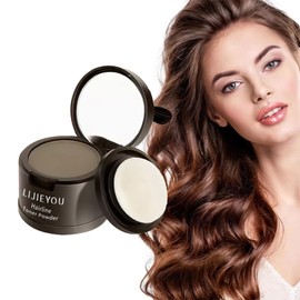 1 Pcs Hairline Toner Powder, Portable Hair Color Fillers, Shadow Root Cover Up Hair Powder for Hair Concealer, Thinning Hair, Bald Spots, and Beard Lines with Mirror and Cushion(Light Brown)