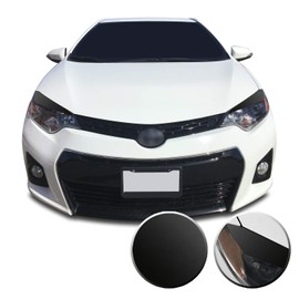 Headlight Eyelid Accent Vinyl Decal Overlay Wrap Trim Sticker Compatible with and Fits Toyota Corolla 2014 2015 2016 - Metallic Matte Chrome Black