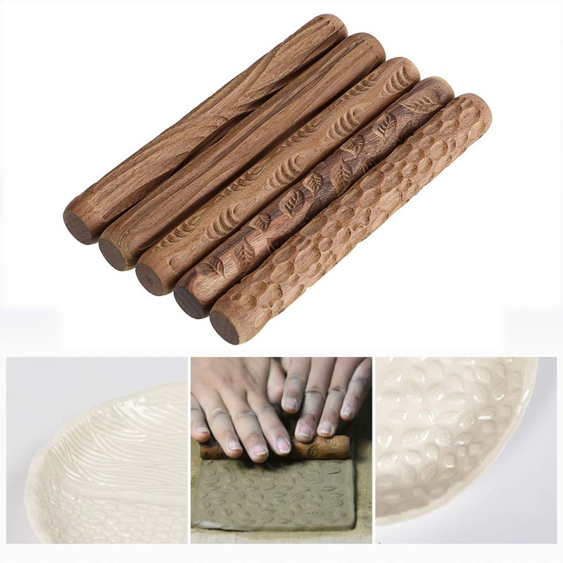 Sumnacon Pottery Clay Tools Stamp Mold Wooden Pottery Supplies Clay
