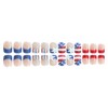 24Pcs 4th of July Press on Nails Short Square Independence