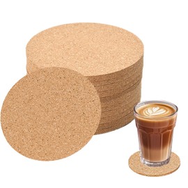 12pcs Cork Coaster for Drink 0.2inch Thick Round 3.9" Absorbent Tea or Coffee Coaster for Crafts,Warm Gifts Relatives and Friends in Office, Home, or Cottage (Round -12pcs)