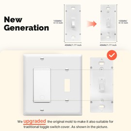 MOES New Generation Smart Toggle Switch, Single Pole & 3 Way Light Switch 2.4G WiFi, ON/Off Style, Neutral Wire Required, Smart Life APP Remote Control, Work with Alexa/Google Assistant