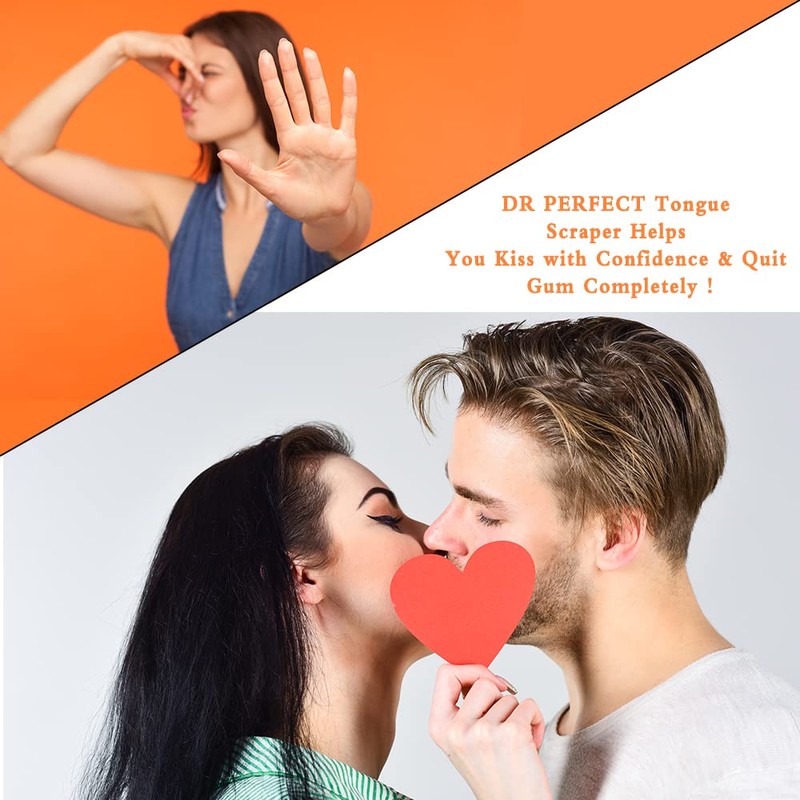 DR PERFECT Soft Tongue Brush Scraper Cleaner Helps Fight Bad