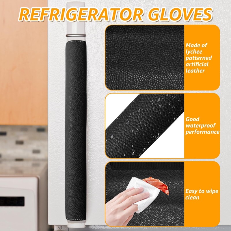 6PCS Slip PU Refrigerator Handle Cover for Fridge Oil Proof