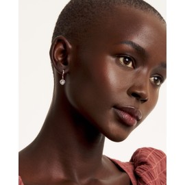 Ted Baker Hanniy Crystal Heart Huggie Hoop Earrings For Women (Silver/Crystal)