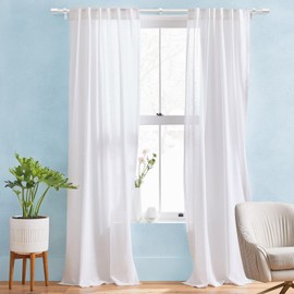 IFELS Heavy Duty Curtain Rods for Windows 72 to 144 Inch, White Curtain Rods for Outdoor, Farmhouse, Bedroom, Kitchen, Living Room, Adjustable Easy Install (A2,30"-150")