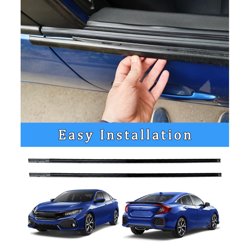 LH and RH Car Outer Door Window Moulding Trim Weatherstrip