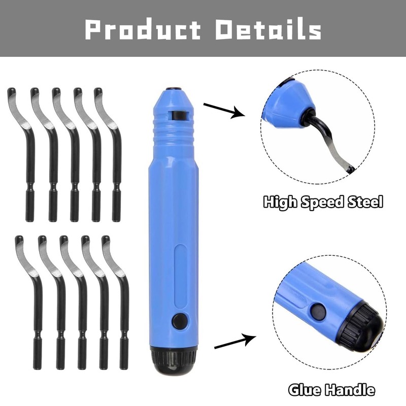 11Pcs Deburring Tool Kit – Precision Hand Deburring Set for