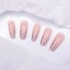 Press on Nails Long Square Gradient Pink French Tip Fake