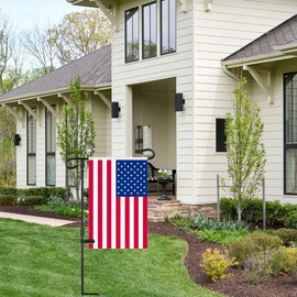 Nirohee Garden Flag Stand,12x18 Garden Flag Holder Pole,Premium Metal Powder-Coated Flagpole with Anti-Wind Clip,Yard Flag Holder for Outside Outdoor Decor Decorations,Flagpole without Flags