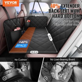 Hard Bottom Dog Car Seat Cover 53\"x24.8\" Back Seat Extender with Hammock for Dogs Supporting Pets While TravelingCompatible with: Sedan, Model: Full Cover Mat Type and 53" x 24.8"