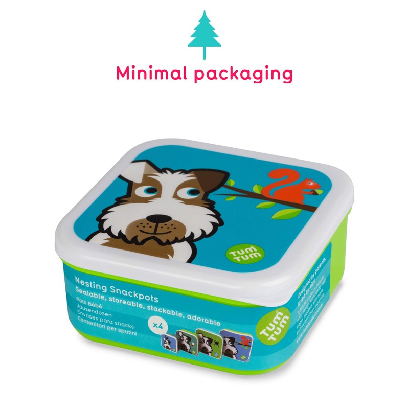 TUM TUM Nesting Children's Snack Boxes, Set of 4 ,Scruff