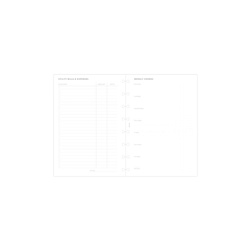 Filofax A5 Household Planner refillable Notebook Refill
