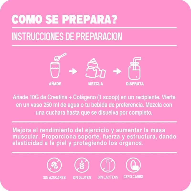 Suplemento Monohidratada Creatina + Colágeno Mr. Yellow 500g Mango