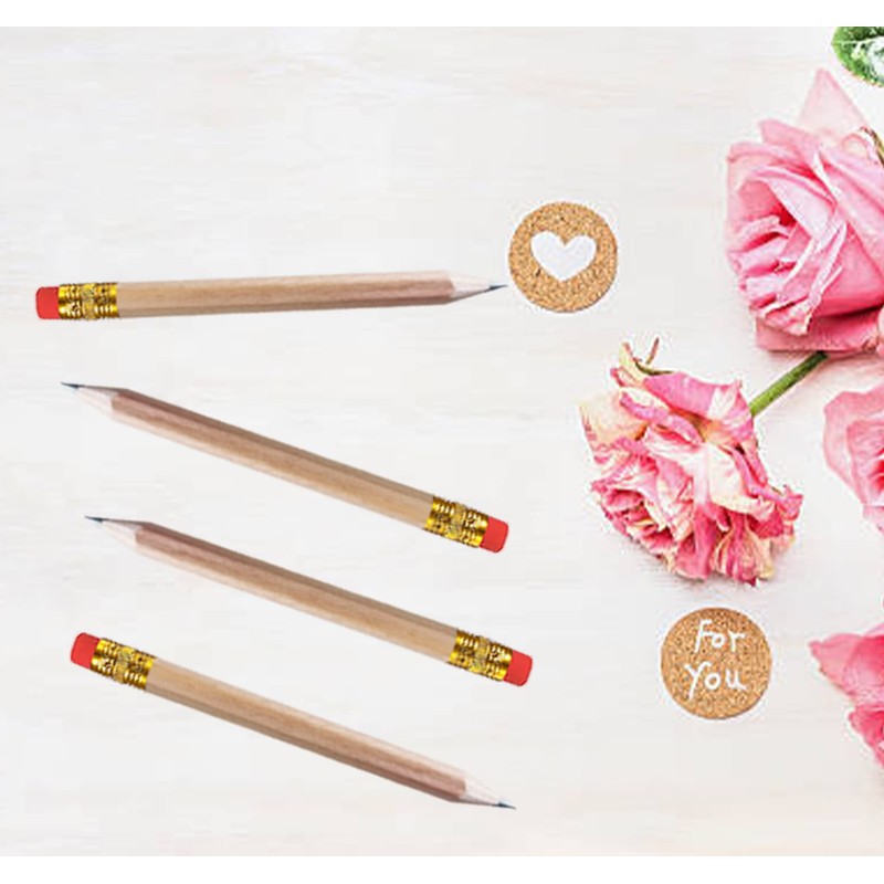 Adhere 25pcs Golf Pencils with Eraser Pre sharpened Hexagon half