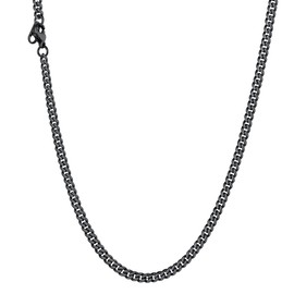 U7 Classic Curb Chain for Men and Women, Stainless Steel, 18 Carat Gold Plated, Cuban Link Chain, Hip-hop Chain, 3/6/9/12 mm Wide, Cuban Chain Necklace for Men, Boys 36 / 46 / 51 / 55 / 61 / 66 / 71 / 76 cm, Stainless Steel