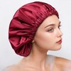 Waterproof Adjustable Silk Hair Cap for Shower & Sauna (6 Colors) SIS-368 Sauna Cap/01.Black/FREE 3ea