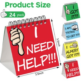 24 Pcs I Need Help Mini Flip Chart Classroom Management Tools Self Assessment Cards Classroom Students Behavior School Educational and Learning Activities Supplies for Kids Teachers