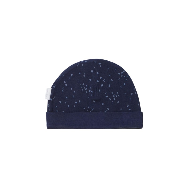 Noppies Unisex Baby Navar Reversible Allover Print Hat, Black Iris