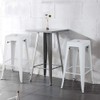 Topeakmart 30 inches Metal Bar Stools High Backless Barstool Stackable
