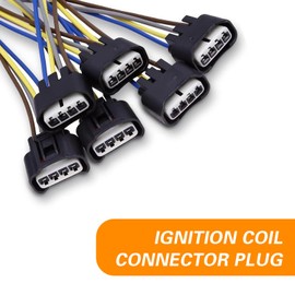 ijuicy 6 PCS 90980-11885 Ignition Coil Connector, Ignition Coil Wire Harness Replacement, Compatible with Camry Corolla RAV4 and More (Black)