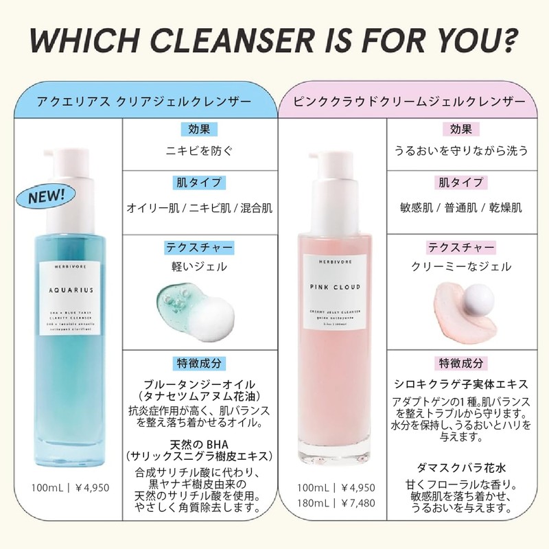 Herbivore Botanicals Aquarius Clear Gel Cleanser 3.4 fl oz (100