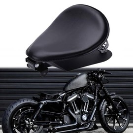 DREAMIZER Motorcycle Seat Cushion Driver Solo Seats with Spring Bracket PU Leather Compatible with Harley Honda Yamaha Kawasaki Sportster Iron 883 1200 Chopper Bobber Cafe Racer