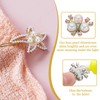 PATIKIL 20PCS Pearl Flower Buttons, Rhinestone Pearl Buttons Embellishments, Colorful