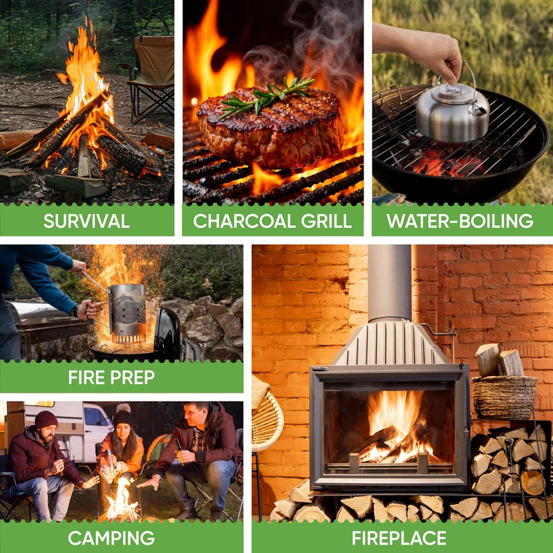 Inflame Fire Starters 130 pcs Fire Starters for Campfires, Grill,