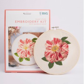 RHS The Royal Horticultural Society Embroidery Hoop Decoration Kit, Plant Study Design, 8", Embroidery Kits For Adults & Cross Stitch Kits for Adults Beginners, Gift Idea, With Embroidery Pattern