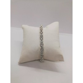 Joyeria Jara .925 Solid Silver Bizantine Bracelet Men's New.