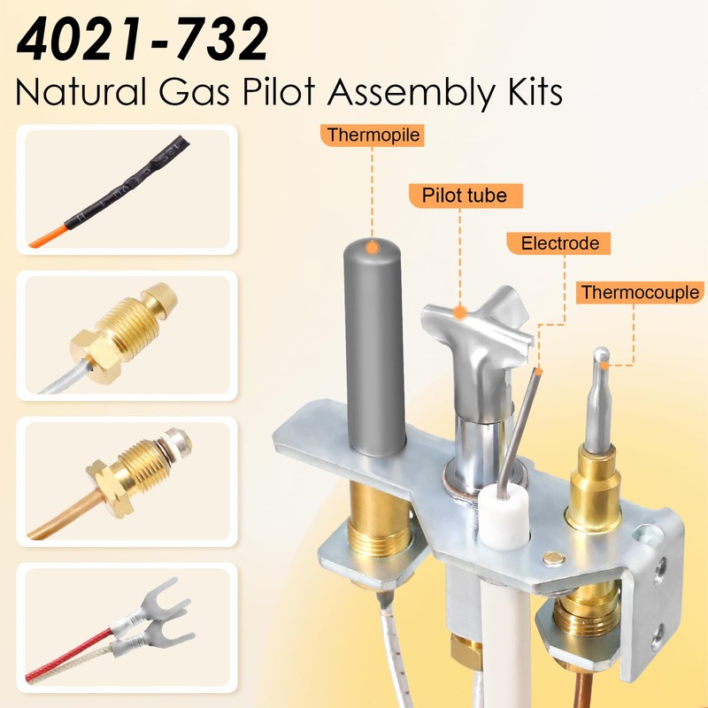 Aibabcue 4021-732 Natural Gas Pilot Assembly Kits for Heat N