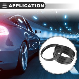 Motoforti Universal Hub Centric Rings, Car Accessories, 701mm to 671mm, Plastic, Black, 4pcs