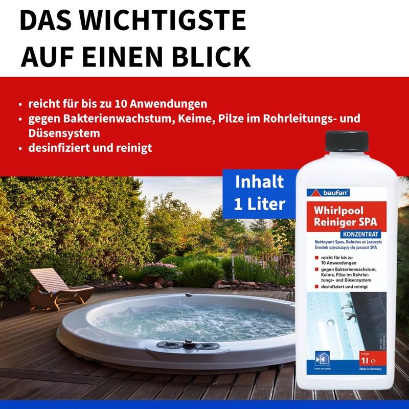 Baufan Spa Whirlpool System Cleaner 1L - Cleaning Pipes &