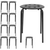 Pinelicorn 10 Pack Black Plastic Stack Round Stools 17.7In Backless