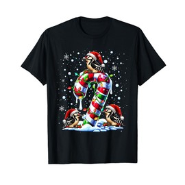 Three Santa Woodpeckers On Candy Cane Christmas Kids Toddler T-Shirt