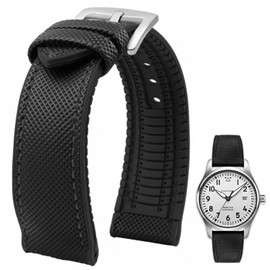 Danxancy FKM Rubber Nylon Watch Band 20mm 22mm 24mm Fluororubber Waterproof Soft Breathable Durable FKM Rubber Watch Band Universal Replacement Band Strap for Men Women