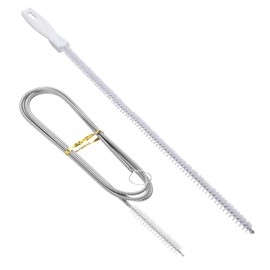 Ungfu Mall Sink Cleaning Brush and Long Flexible Refrigerator Scrub Brush Drain Snake Sink Unblocker Tool Sewer Cleaning Hook for Sink, Bath Plug, Fridge Cleaning and Unclogging Kit