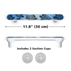 WIRESTER Clothing Towel Bar 11.8 Inch, Slippers Bar, Multifunctional Storage Rack for Kitchen, Bathroom, Bedroom - Ocean Sea Turtles