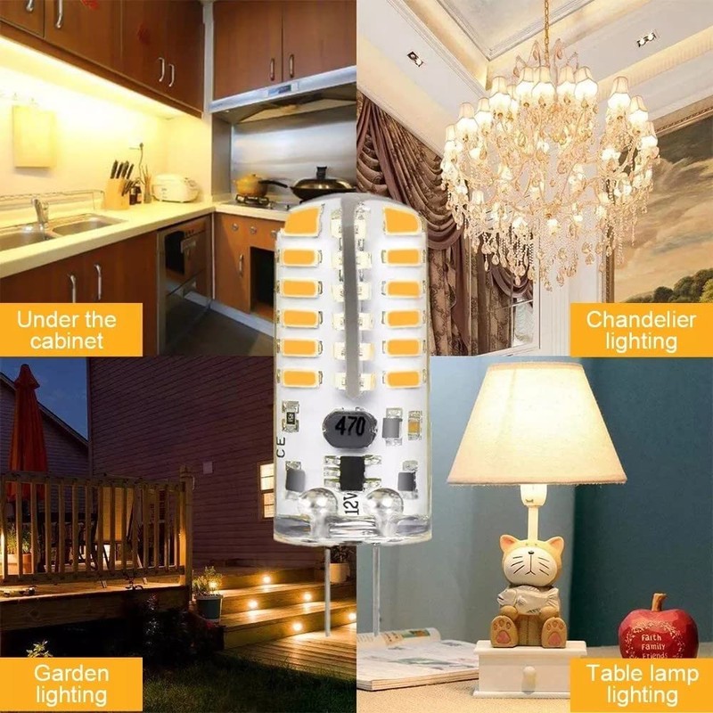 Welitesim 6pcs LED Bulb Bi-Pin Base Lights 3W AC/DC 12V