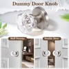 CLCTK 4 Pack Glass Dummy Door Knobs, Single Side Dummy