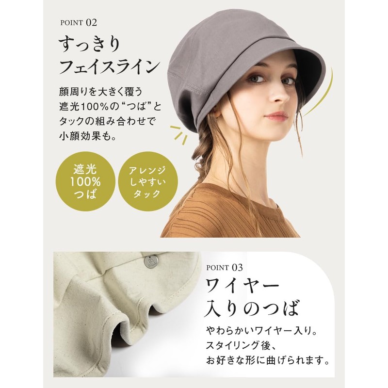 Loo&c Women's Large Size Hat, Cotton, Linen, Atre Casket, Wide