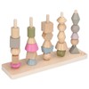 Stack Matching Set Educational Wood with 10 Cards Geometric Shape