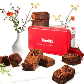 David's Cookies Chocolate Chip Brownies in Sweet Sampler Tin – Decadent, Fudgy Brownies Packed with Chocolate Chips – Freshly Baked Gourmet Brownie Gift – Bakery Dessert Gift for All Occasions