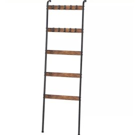 Unbranded 5-Tier Rustic Farmhouse Blanket/Towel Holder W/ 10 Moving Hooks, Stylish-storag