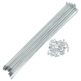 A ABSOPRO 36 Set 14G Bicycle Spokes 251mm Bike Wheel Spokes Galvanized Carbon Steel Silver Tone