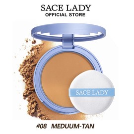 SACE LADY Oil Control Face Setting Powder,Waterproof Long Lasting Pressed Powder Matte Face Makeup With Puff 0.35Oz:_Medium-Tan
